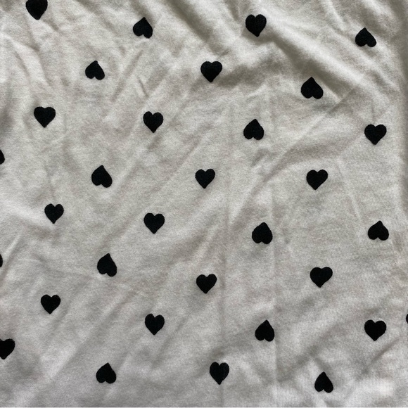 NWOT Kate Spade Pajama/Sleepwear Set, Medium, White with Black Hearts - Picture 6 of 7